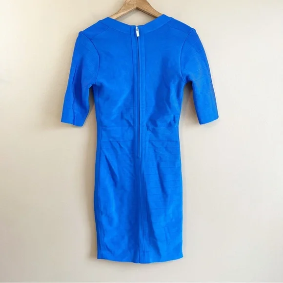 MARCIANO royal blue bandage dress size medium bodycon with sleeves - Picture 6 of 14